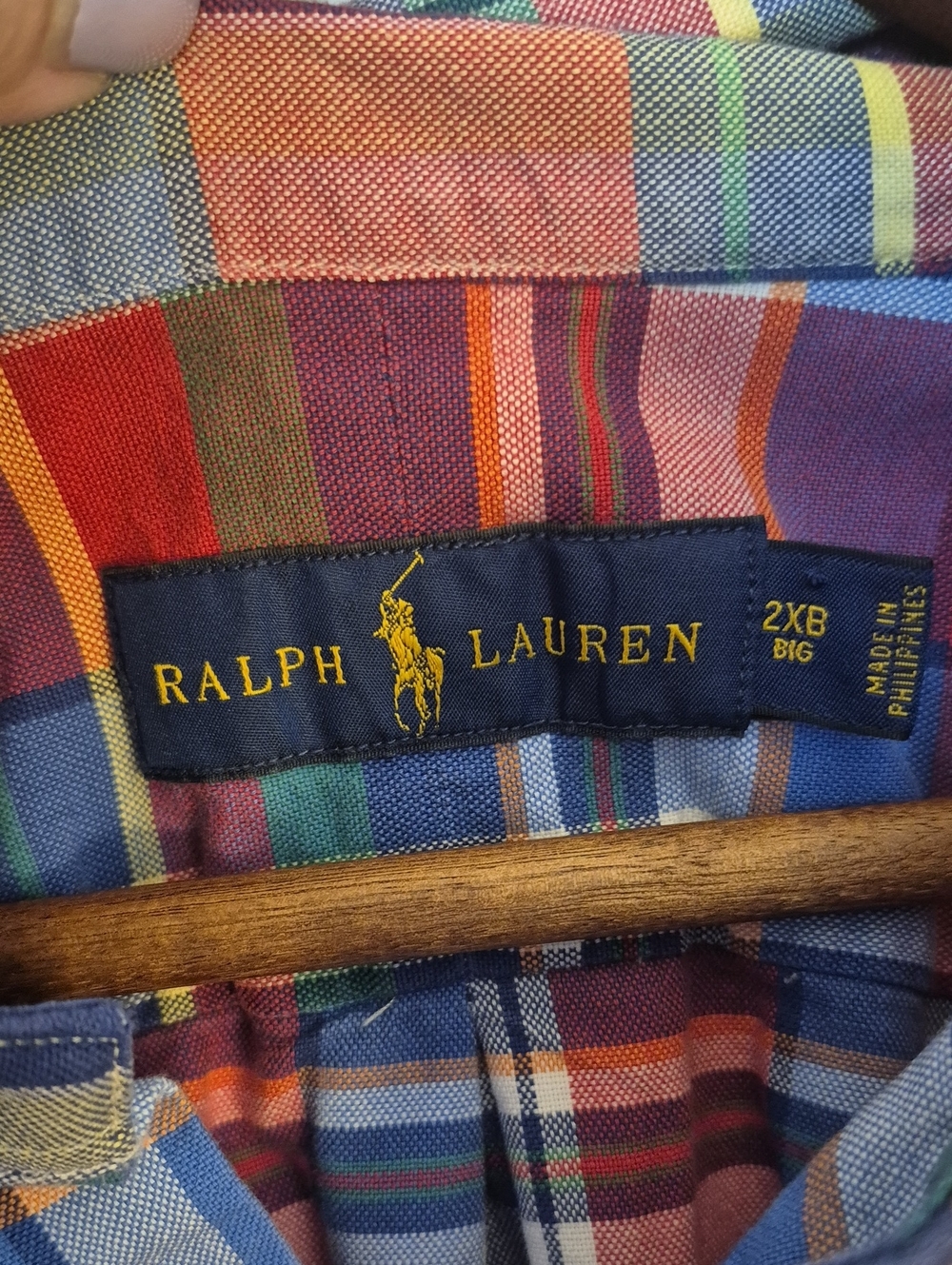 Ralph Lauren Plaid Button-Down Shirt Multi-Color Pony 100% Cotton Big & Tall 2XL - Picture 4 of 8